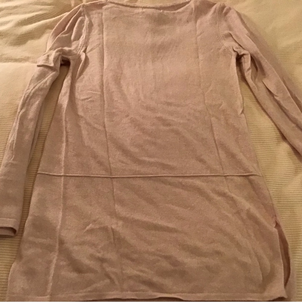 Pull tunique en laine fine rose, gr.M